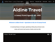 Tablet Screenshot of aldinetravel.com